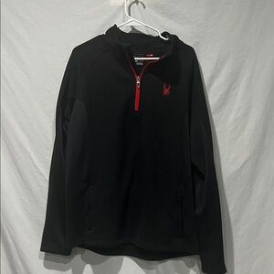 Spyder Black and Red Logo Pullover